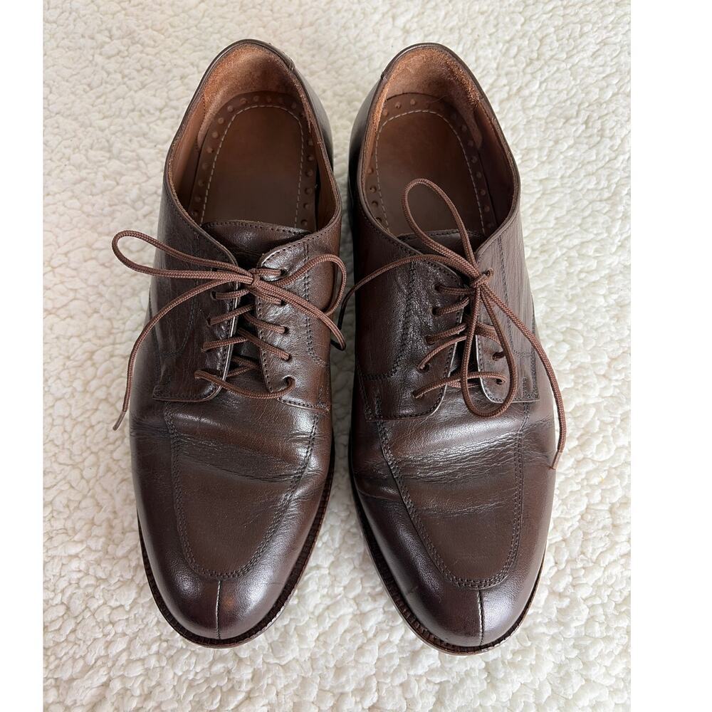 Als Attire Handmade Mens Oxford Shoes Size 8.5-9 Brown Leather One of a Kind - Picture 2 of 9